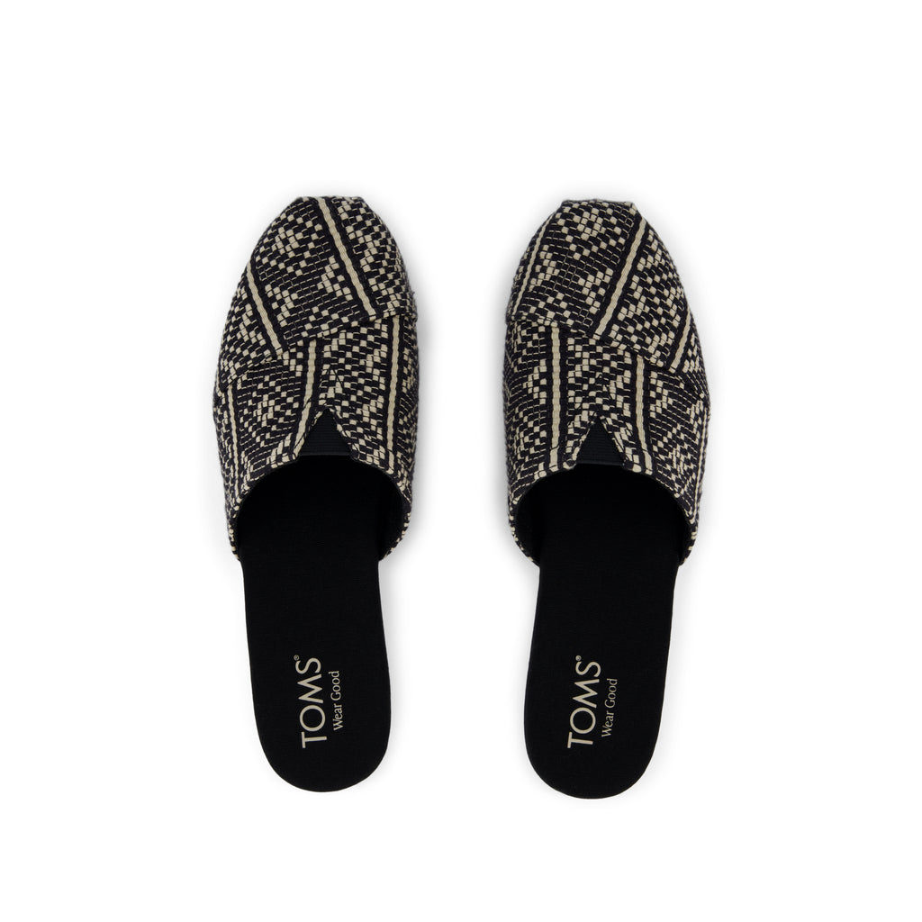 Alpargata Mule - Black Diamond Global Woven Top View