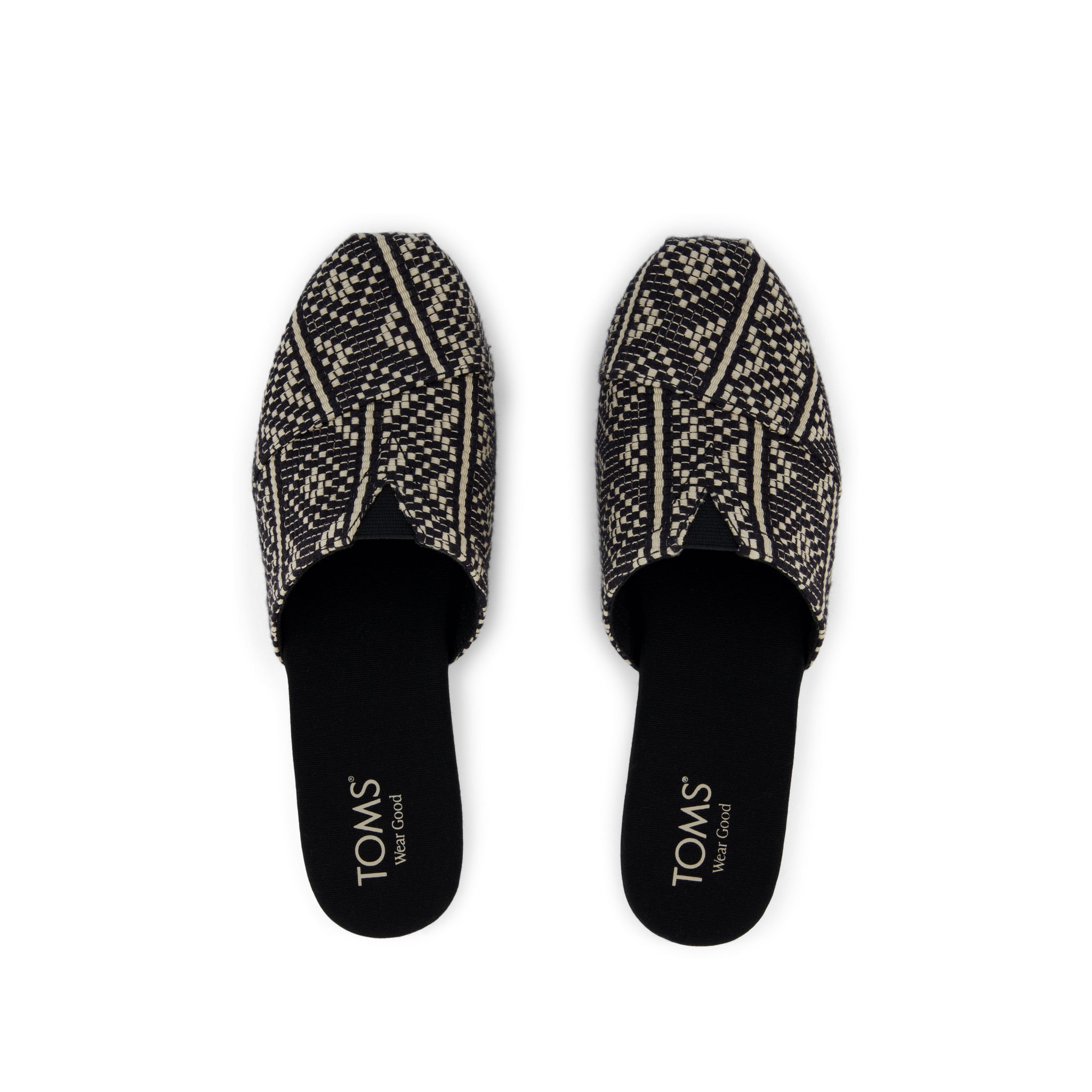 Alpargata Mule - Black Diamond Global Woven Top View