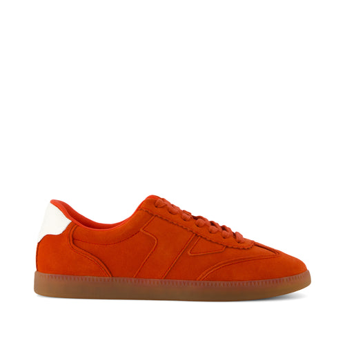 Collins Casual Lace-Up Sneaker - Flame Suede and Leather Side View