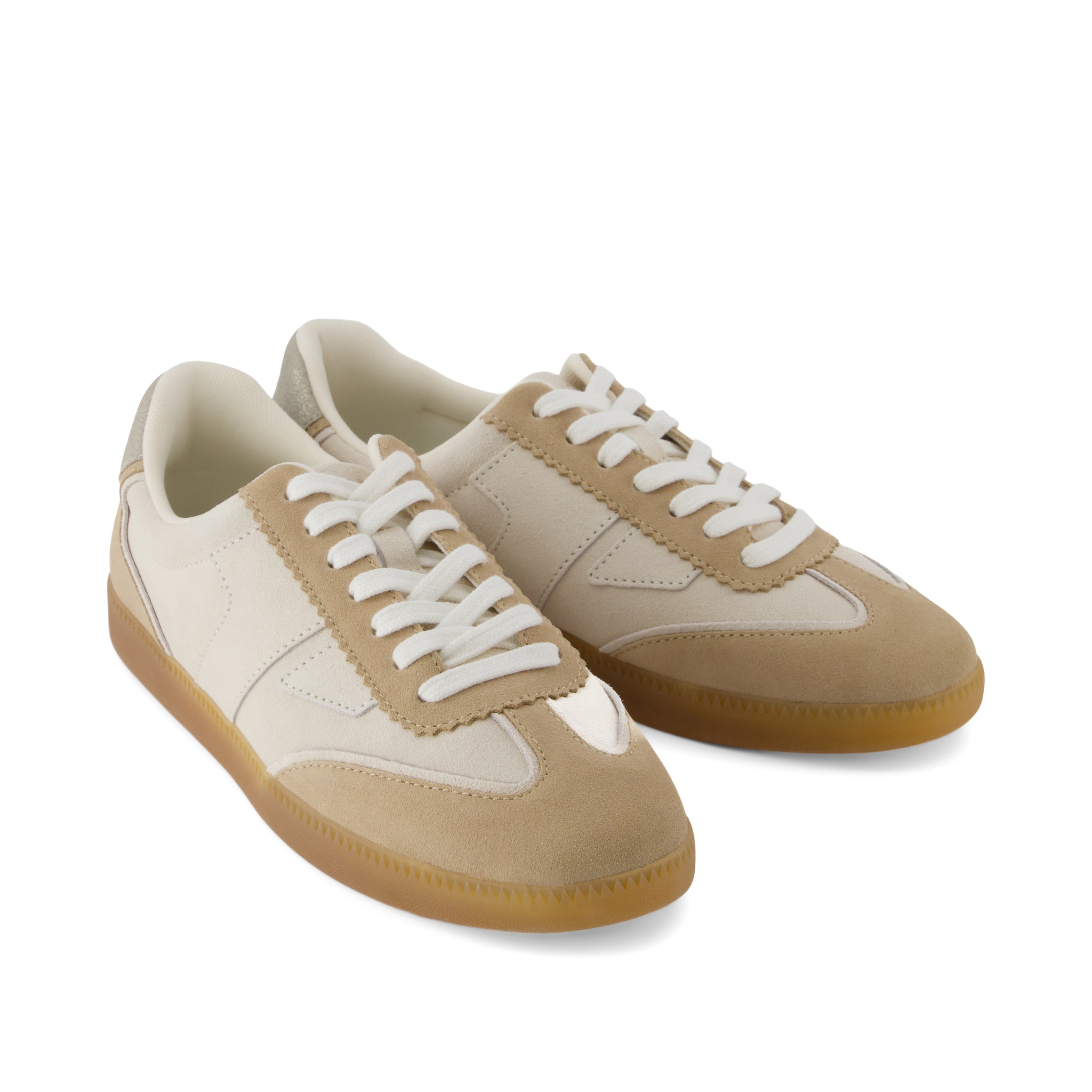 Collins Casual Lace-Up Sneaker - Oatmeal Multi Suede and Leather Front View