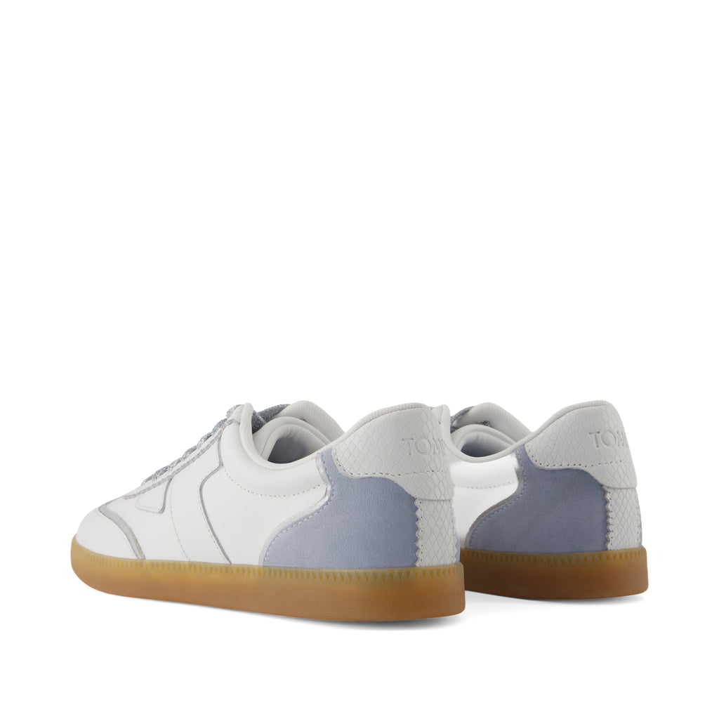 Collins Casual Lace-Up Sneaker - Pastel Blue Multi Leather and Suede Back View