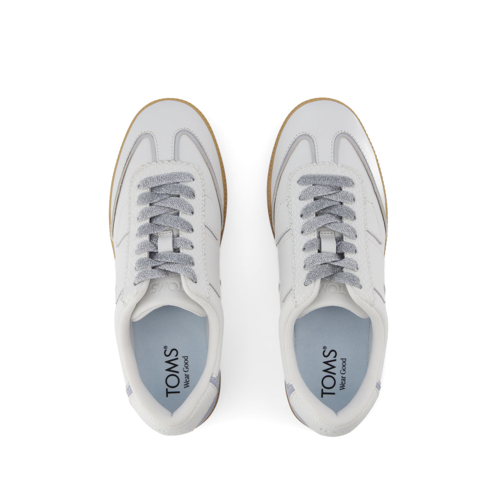 Collins Casual Lace-Up Sneaker - Pastel Blue Multi Leather and Suede Top View