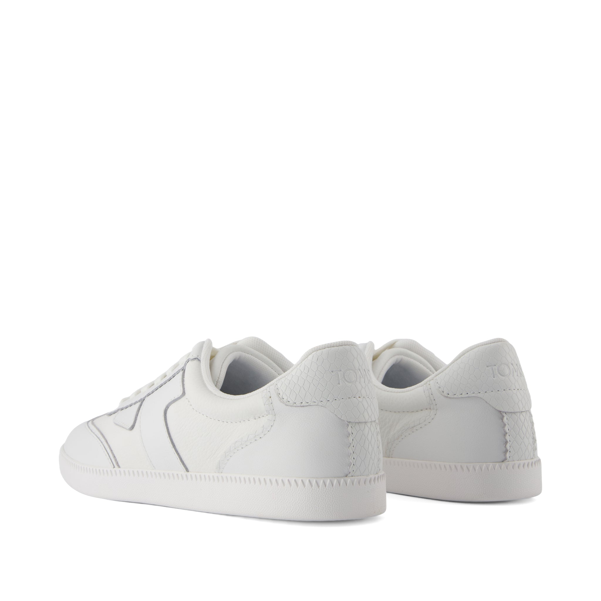 Collins Casual Lace-Up Sneaker - White Leather Snake Embossed Back View