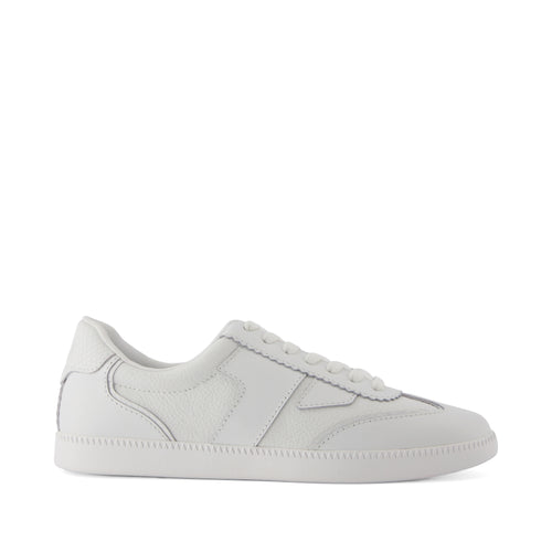 Collins Casual Lace-Up Sneaker - White Leather Snake Embossed Side View