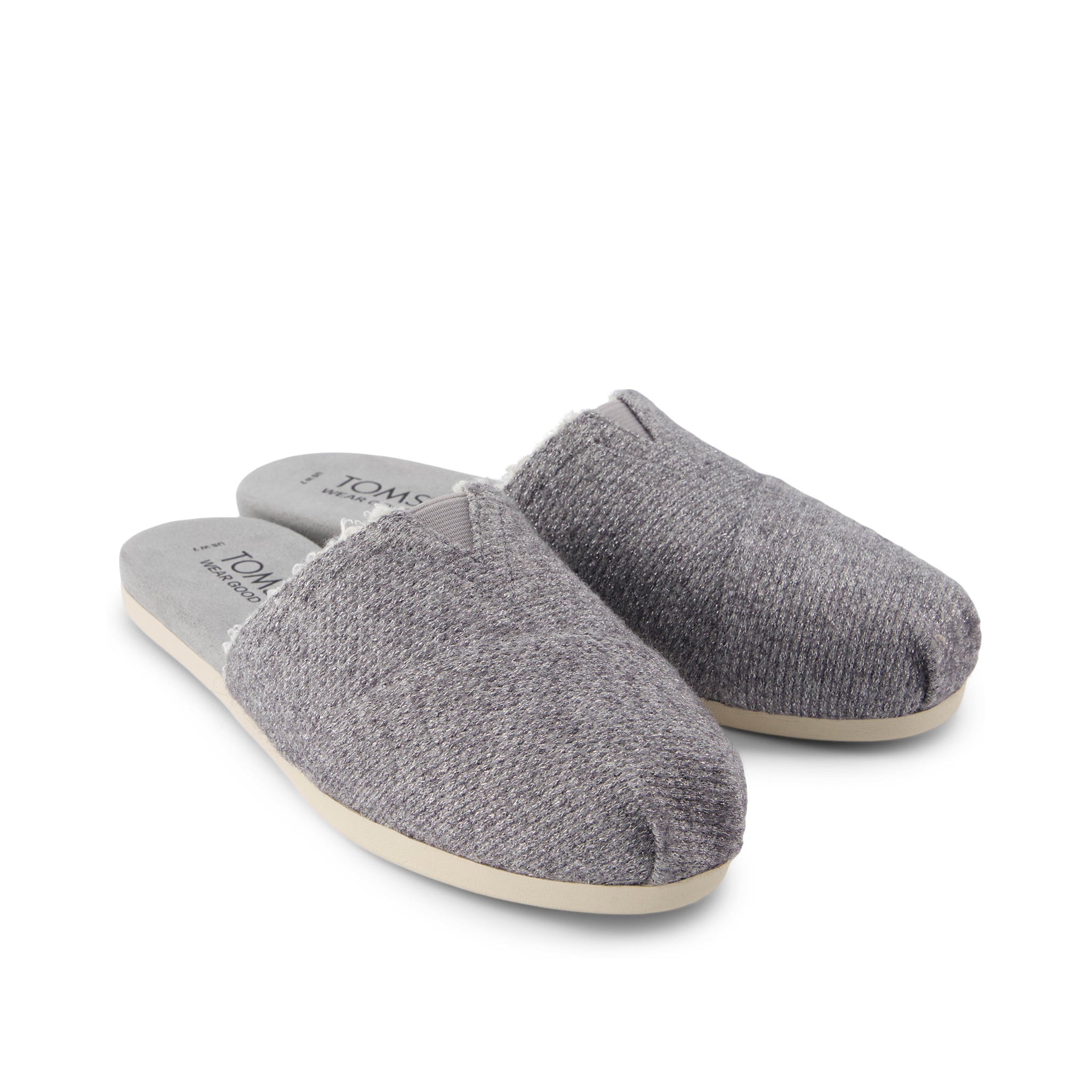 Alpargata Mule - Ultimate Grey Faux Shearling Sparkle Knit Front View