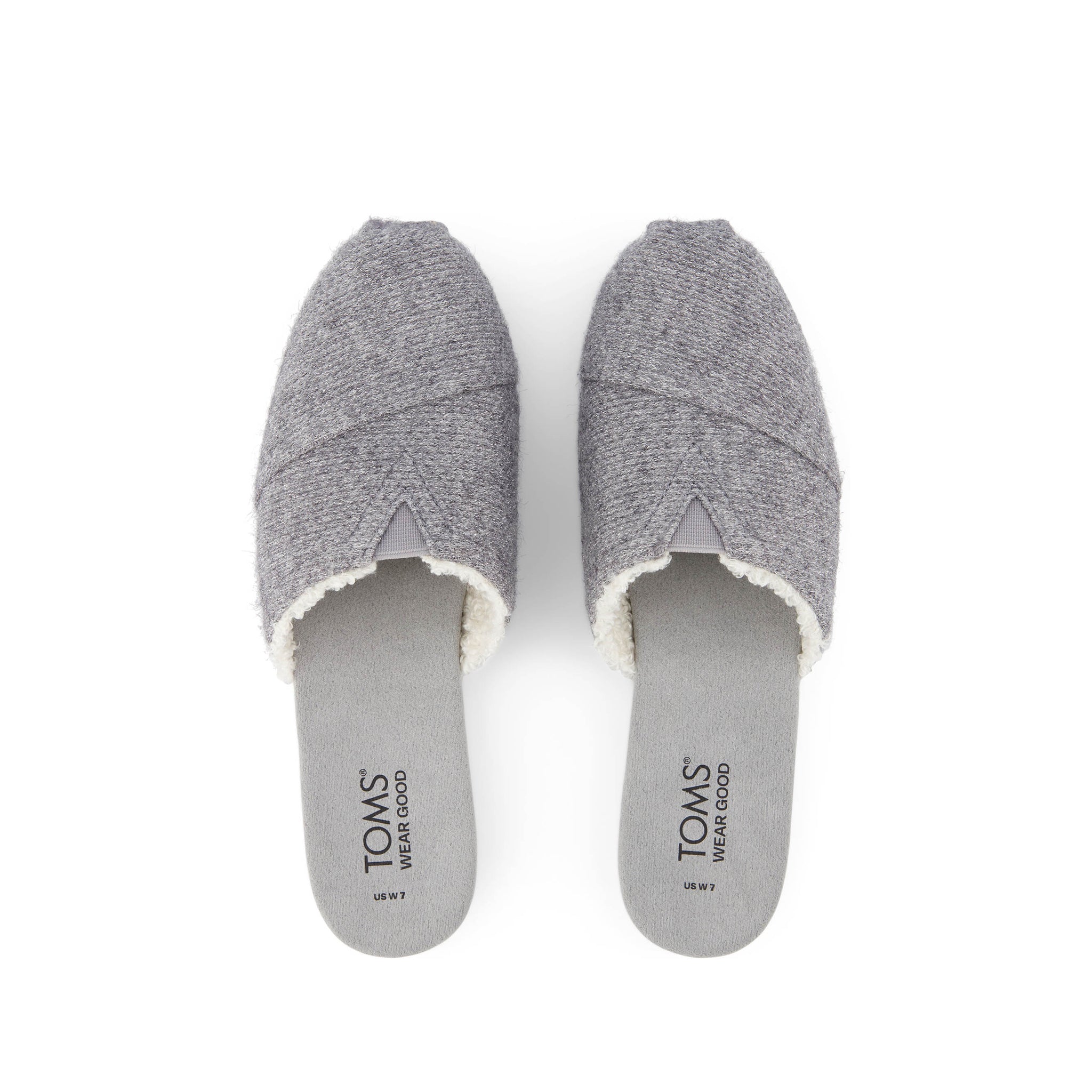 Alpargata Mule - Ultimate Grey Faux Shearling Sparkle Knit Top View