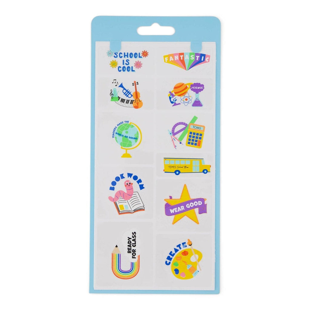 TOMS shoe tattoos back to school pack detail shot