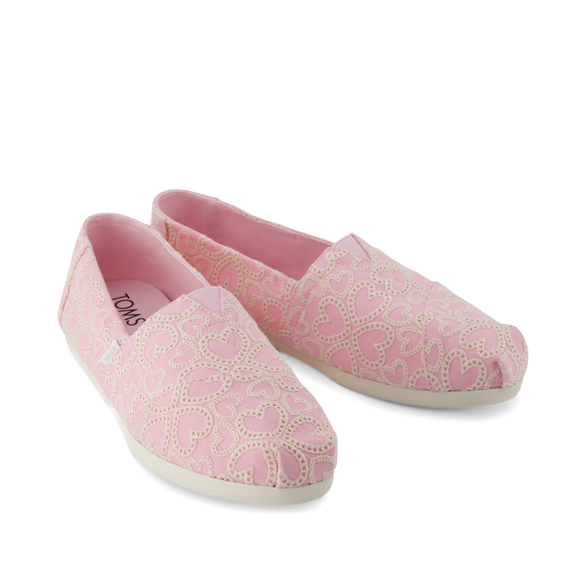 Alpargata Classic - Barely Pink Hearts Eyelet Front View