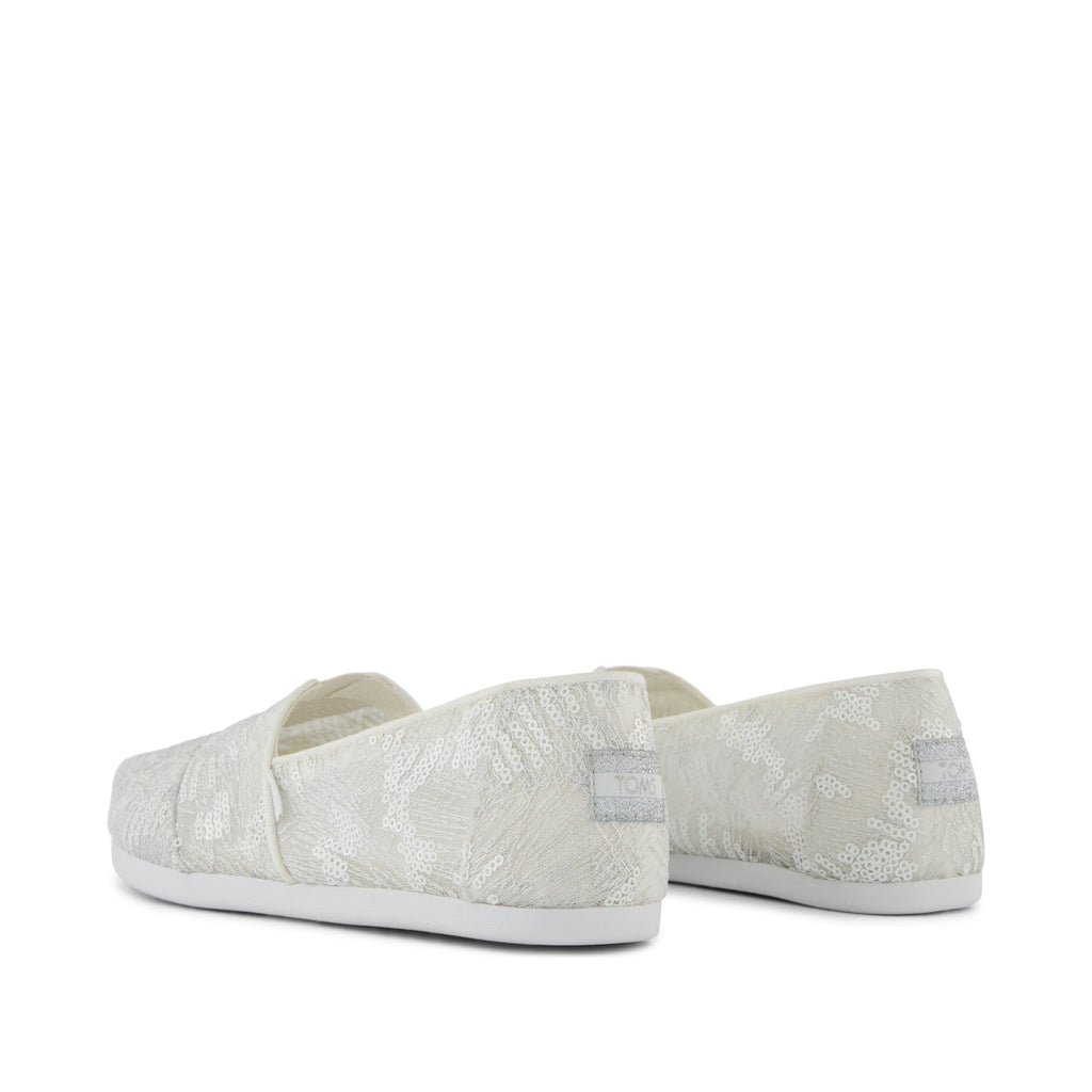 Alpargata Classic - White Sequin Mesh Back View