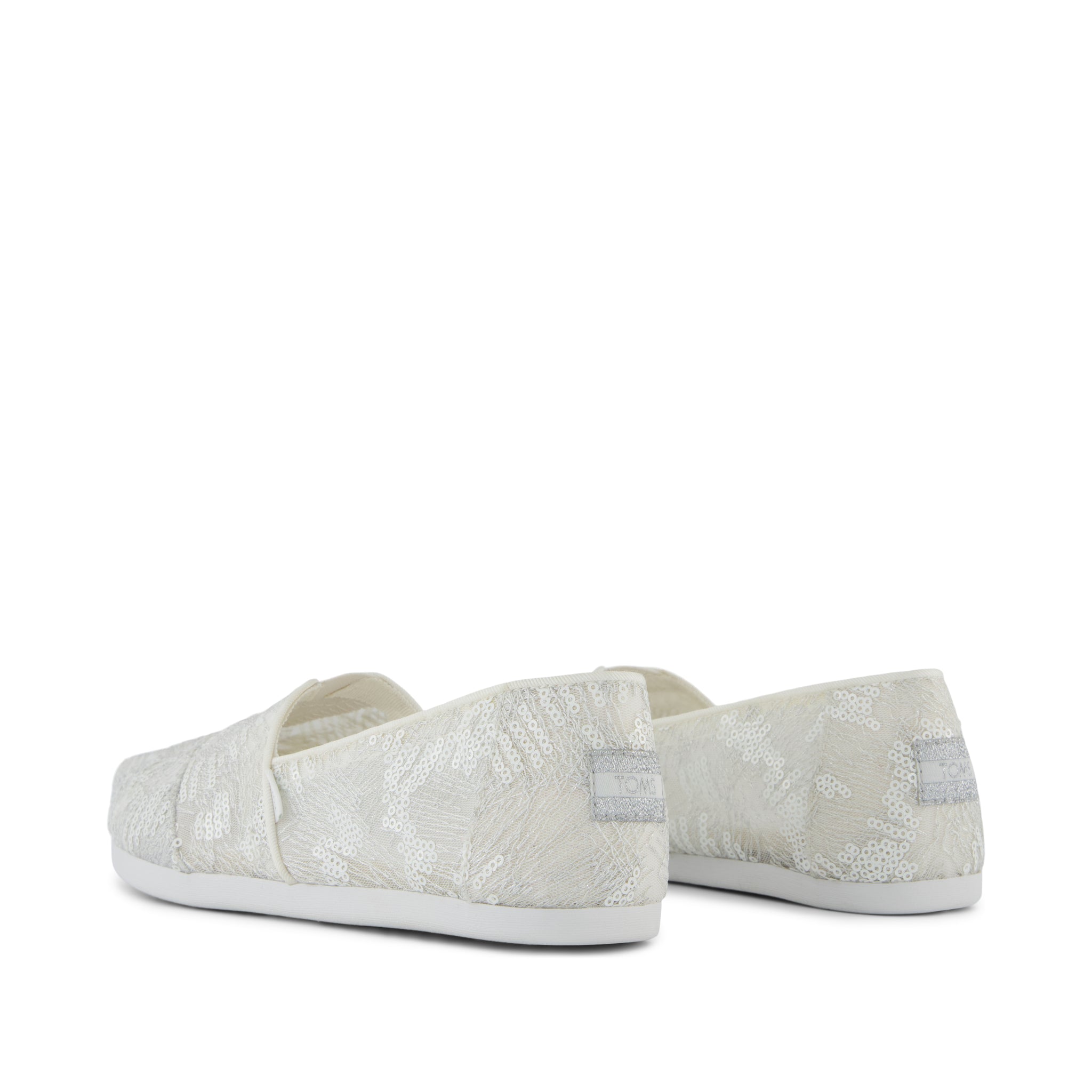 Alpargata Classic - White Sequin Mesh Back View