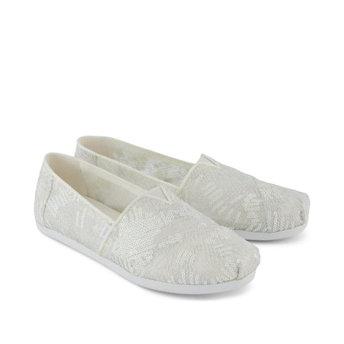 Alpargata Classic - White Sequin Mesh Front View
