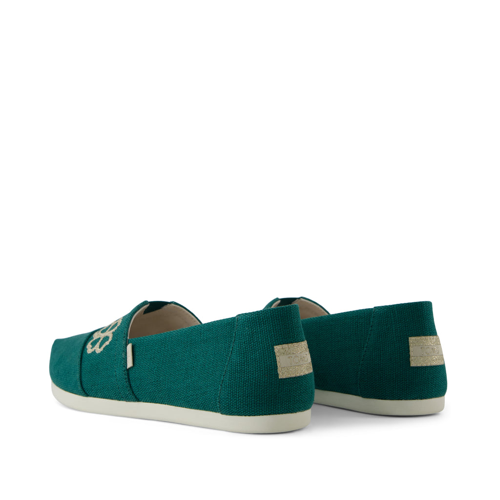 Alpargata Classic - Embroidered Green Heritage Canvas Back View