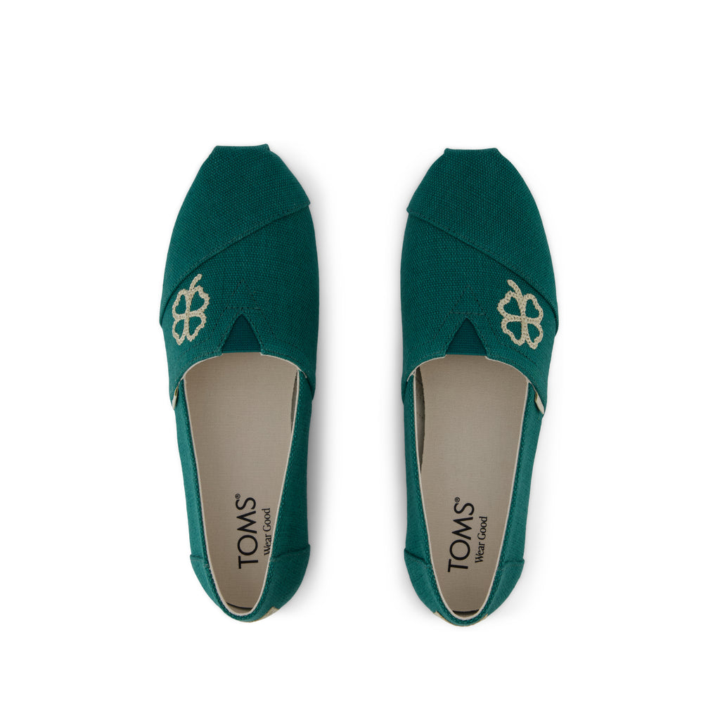 Alpargata Classic - Embroidered Green Heritage Canvas Top View