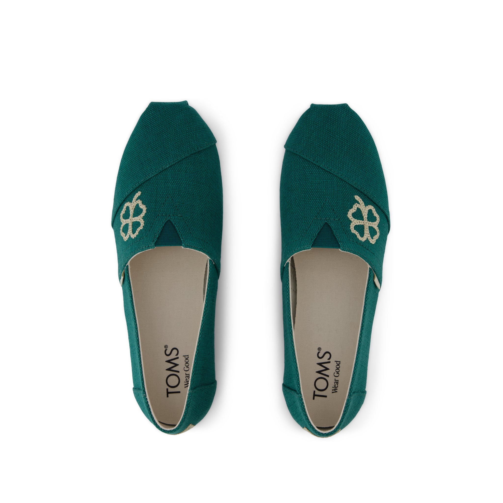 Alpargata Classic - Embroidered Green Heritage Canvas Top View