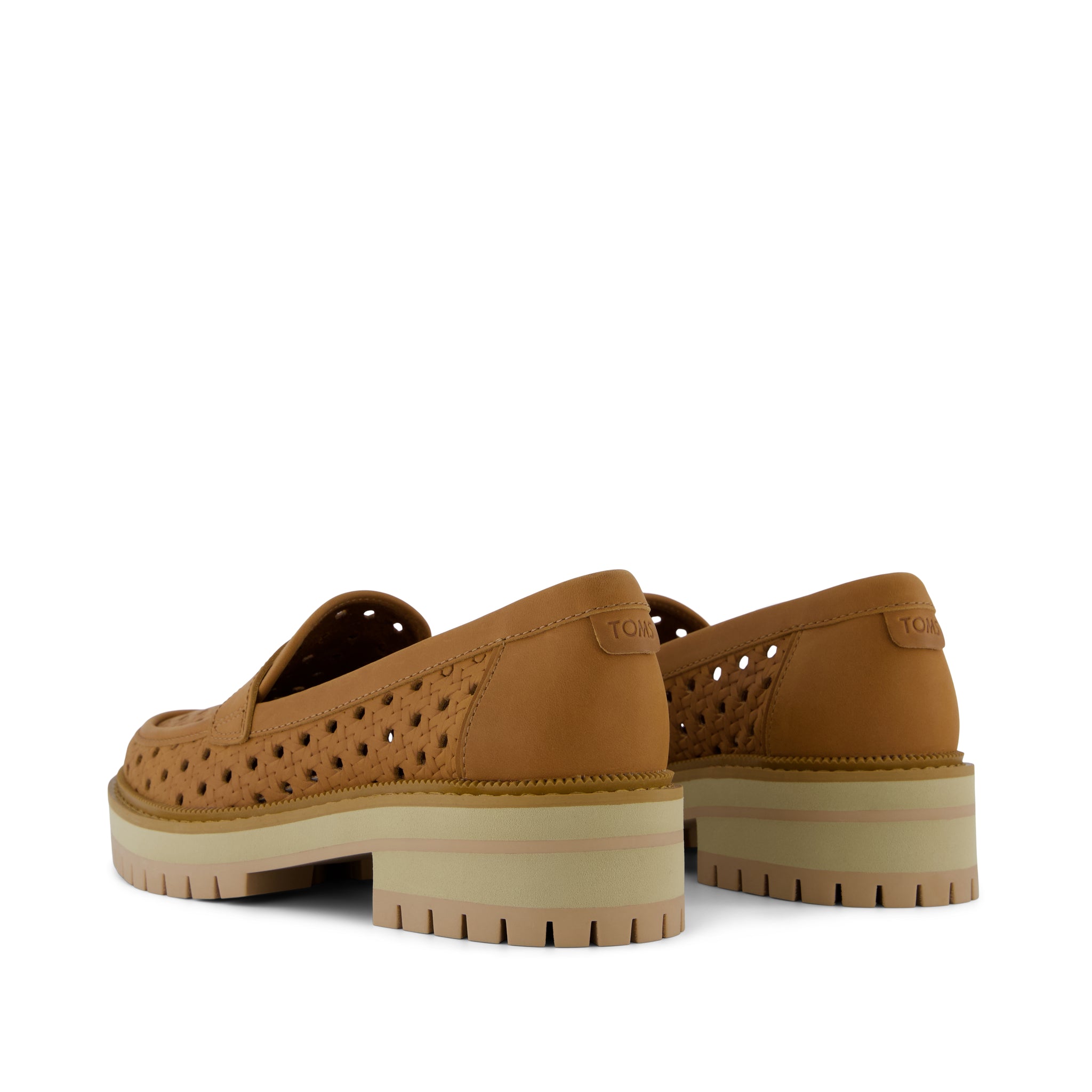 Cara Loafer - Brown Sugar Embossed Perforated Back View