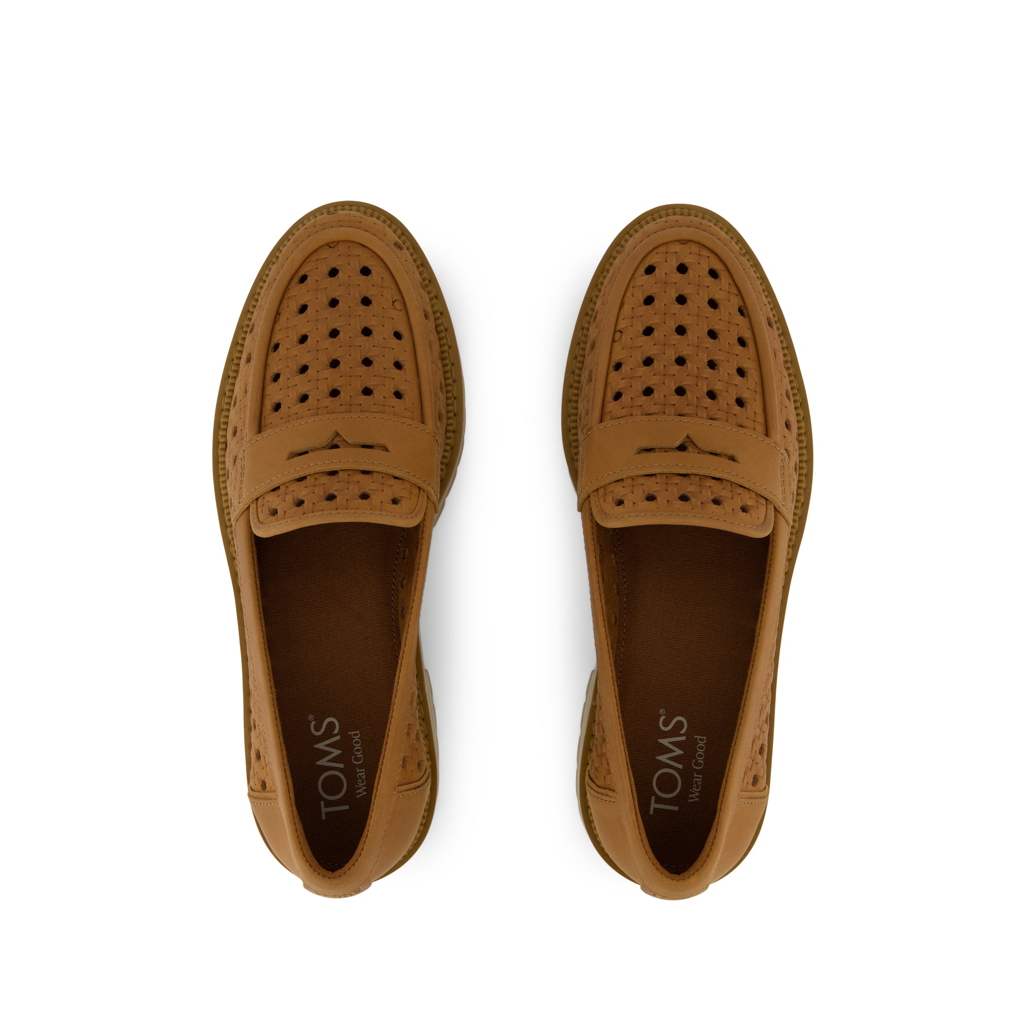 Cara Loafer - Brown Sugar Embossed Perforated Top View
