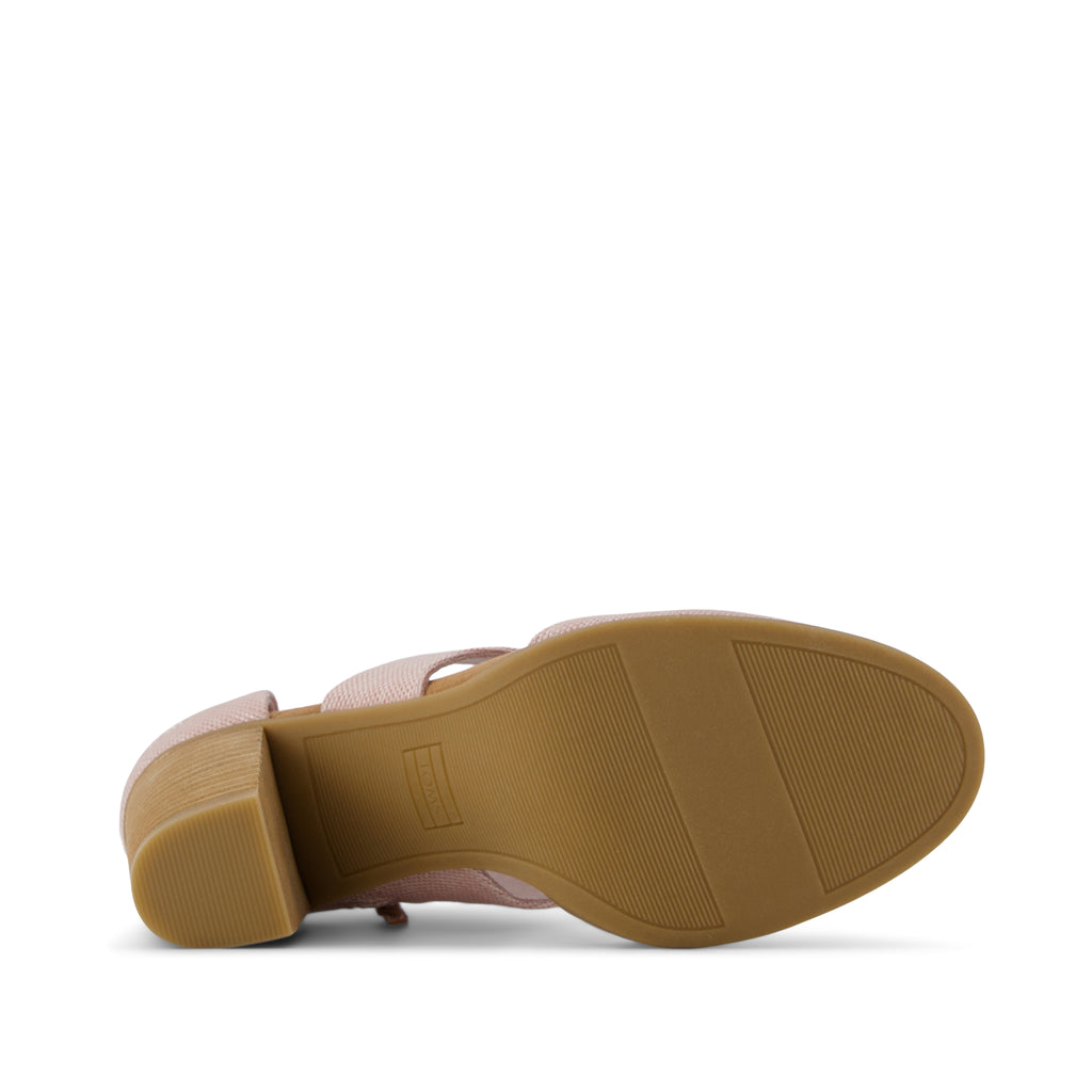 Milan Closed Toe Heel - Ballet Pink Melange Woven  Bottom Sole View