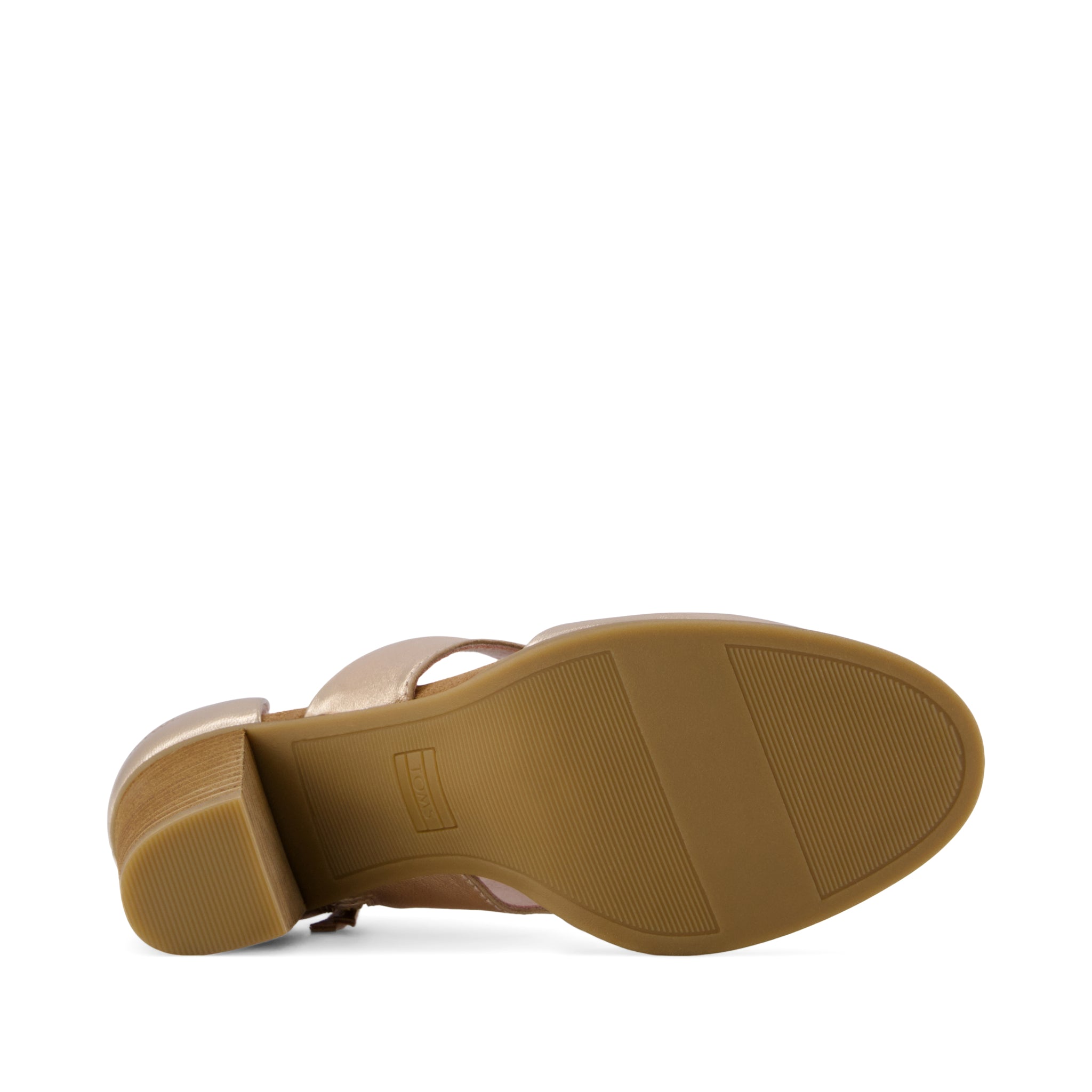 Milan Closed Toe Heel - Rose Gold Metallic Nappa Leather Bottom Sole View