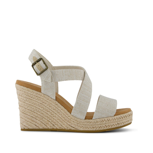 Alondra Wedge Sandal - Yarn Dye and Jute Wrap Side View