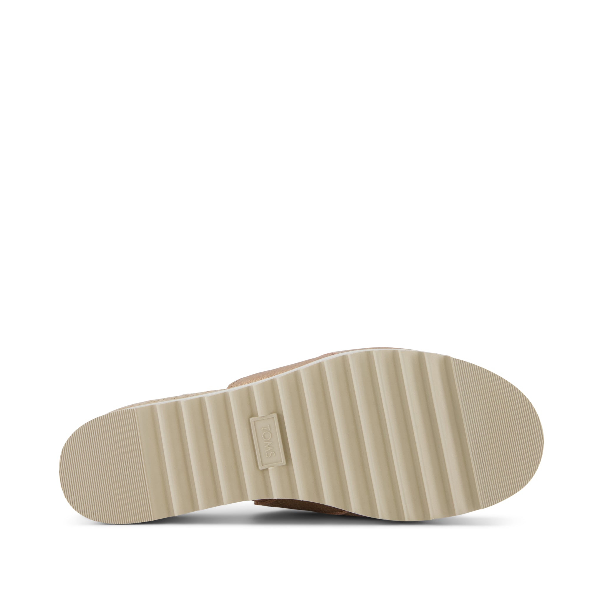 Diana Mule Wedge Sandal - Pale Rose Metallic Suede  Bottom Sole View