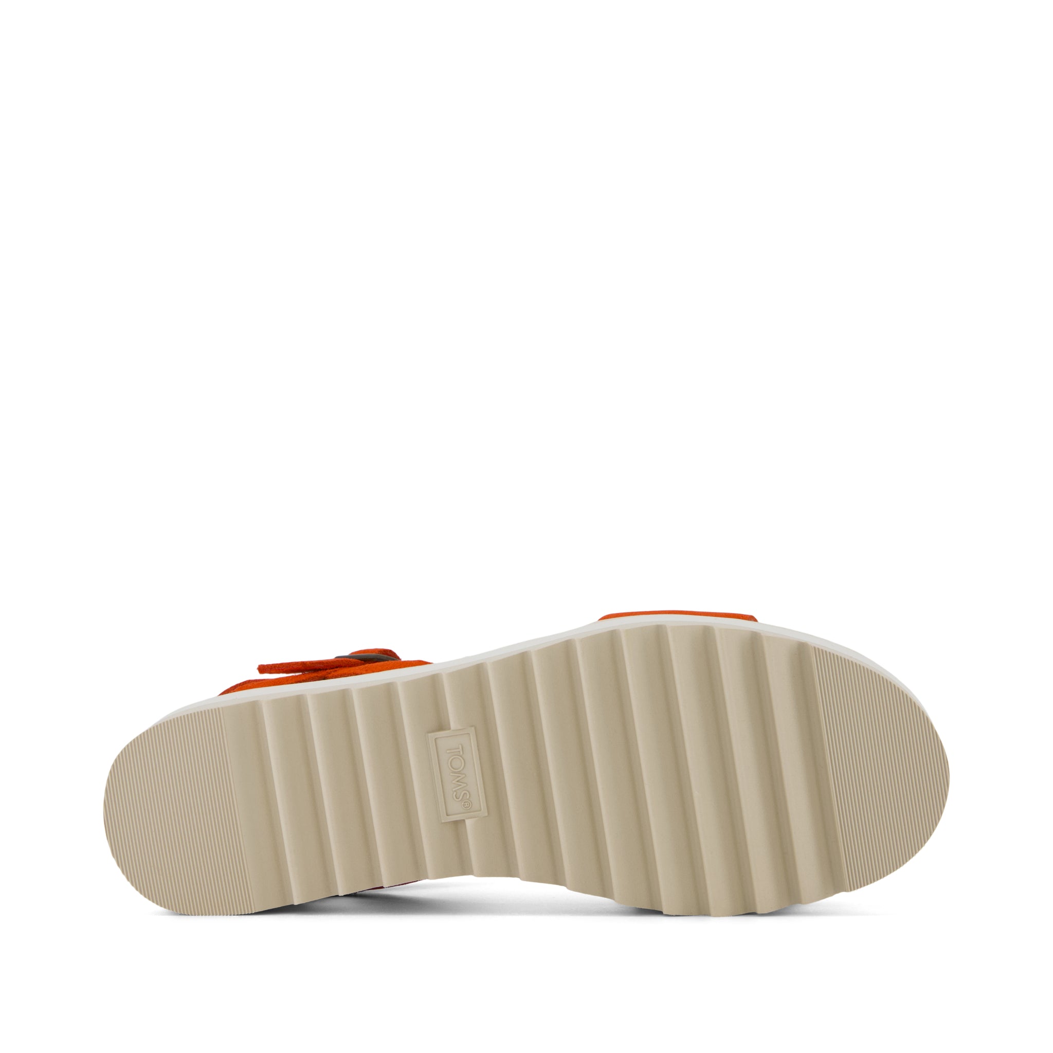 Brynn Platform Sandal - Flame Suede Bottom Sole View