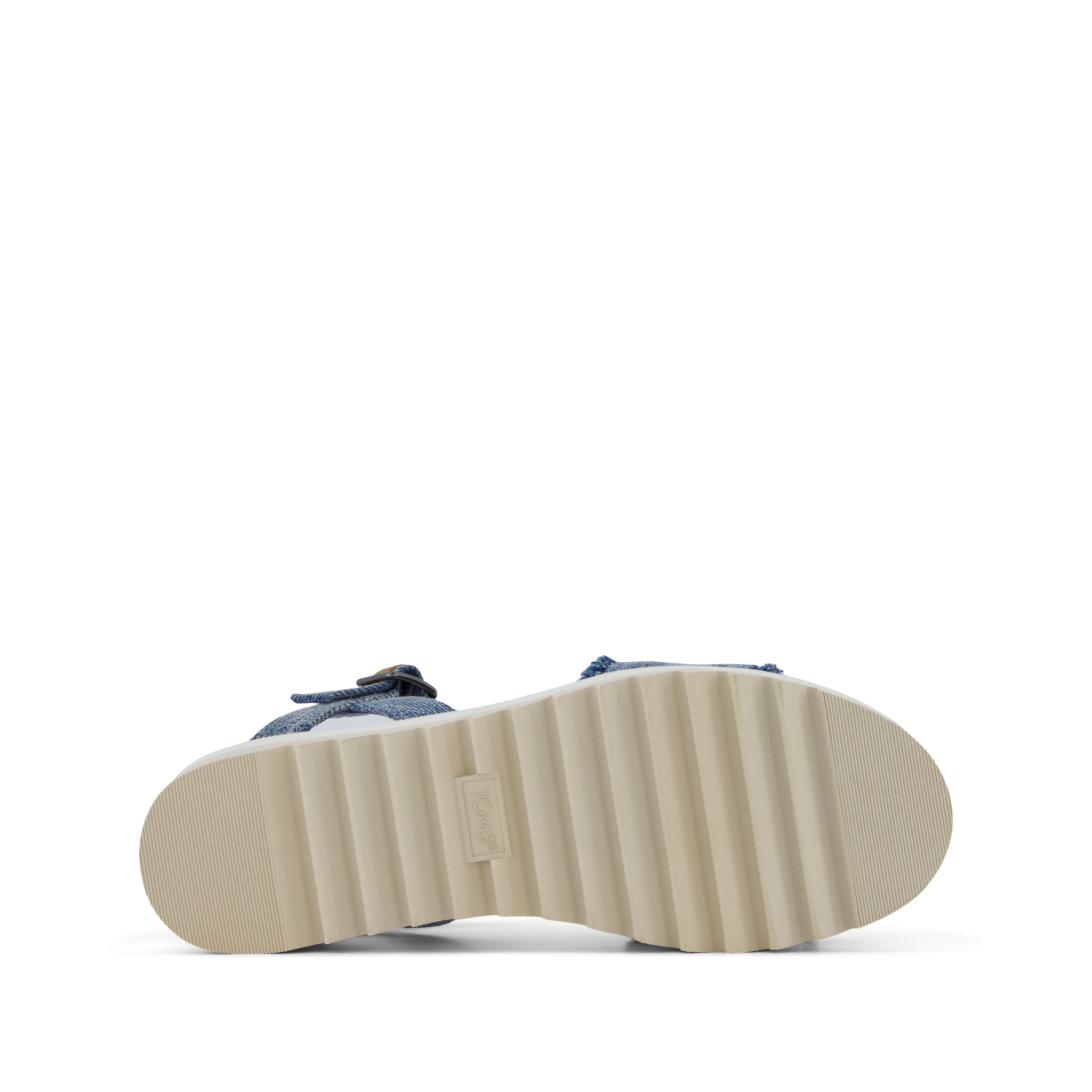 Brynn Platform Sandal - Dark Sky Textured Denim Bottom Sole View