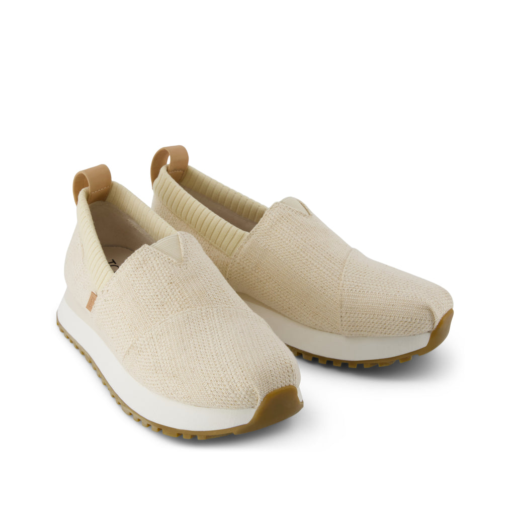 Resident 2.0 Sneaker - Natural Undyed Metallic Linen Stripe Front View