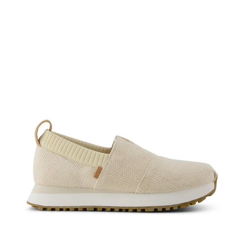 Resident 2.0 Sneaker - Natural Undyed Metallic Linen Stripe Side View