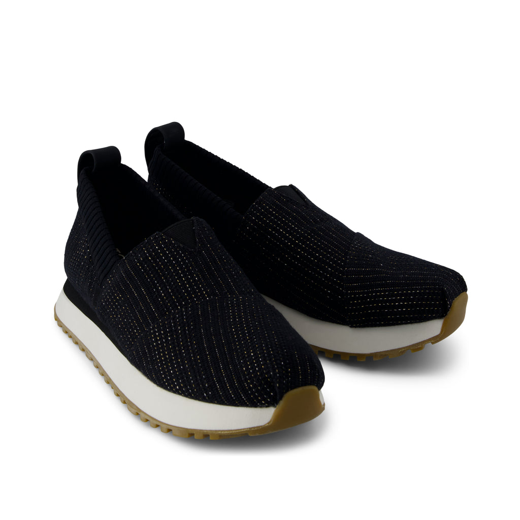 Resident 2.0 Sneaker - Black Metallic Linen Stripe Front View