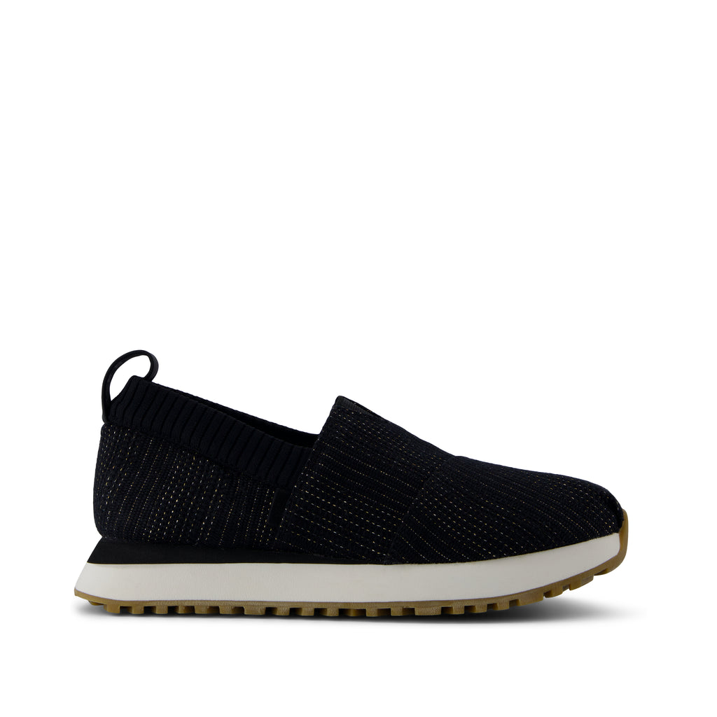 Resident 2.0 Sneaker - Black Metallic Linen Stripe Side View