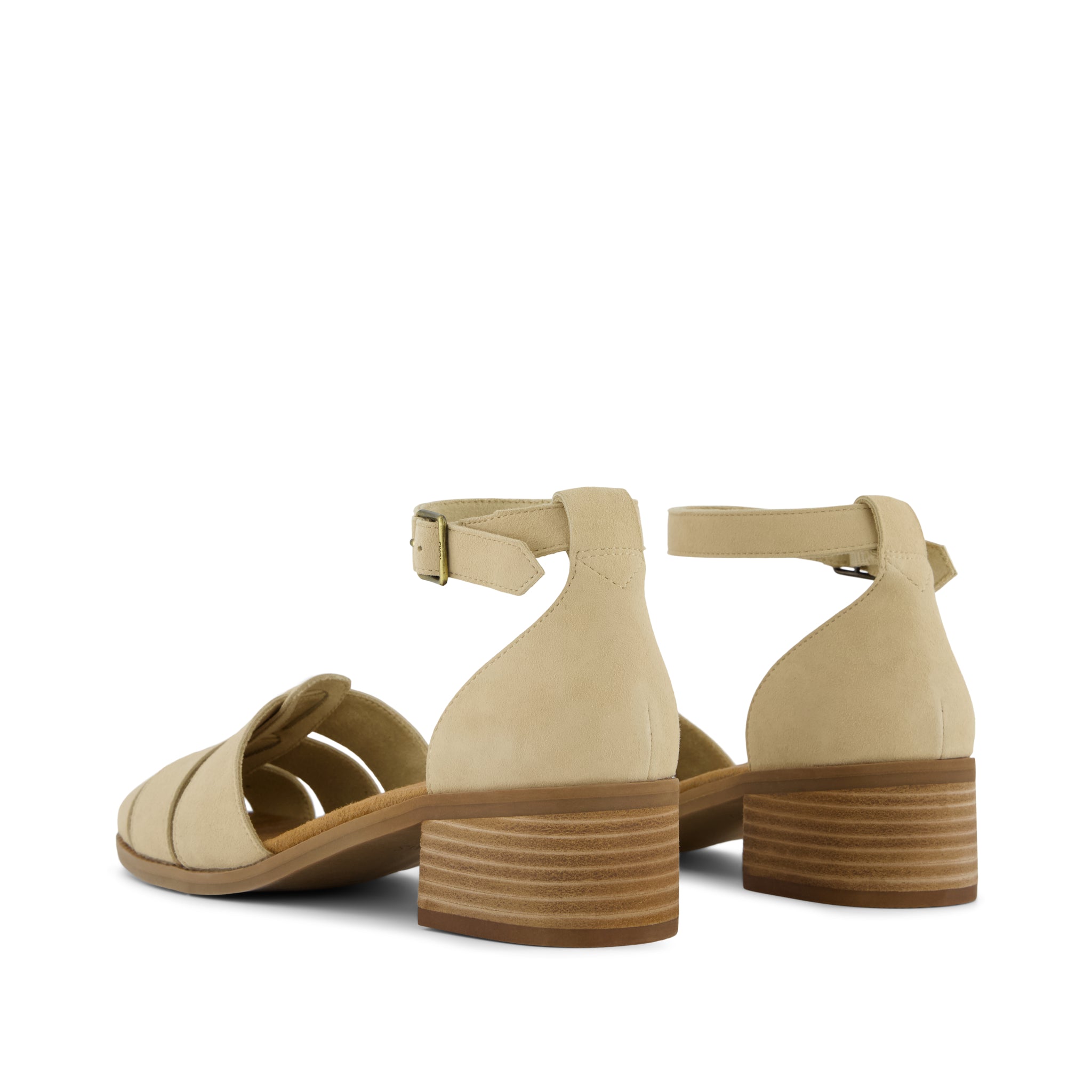 Jaclyn Fisherman Heel - Almond Kid Suede Back View