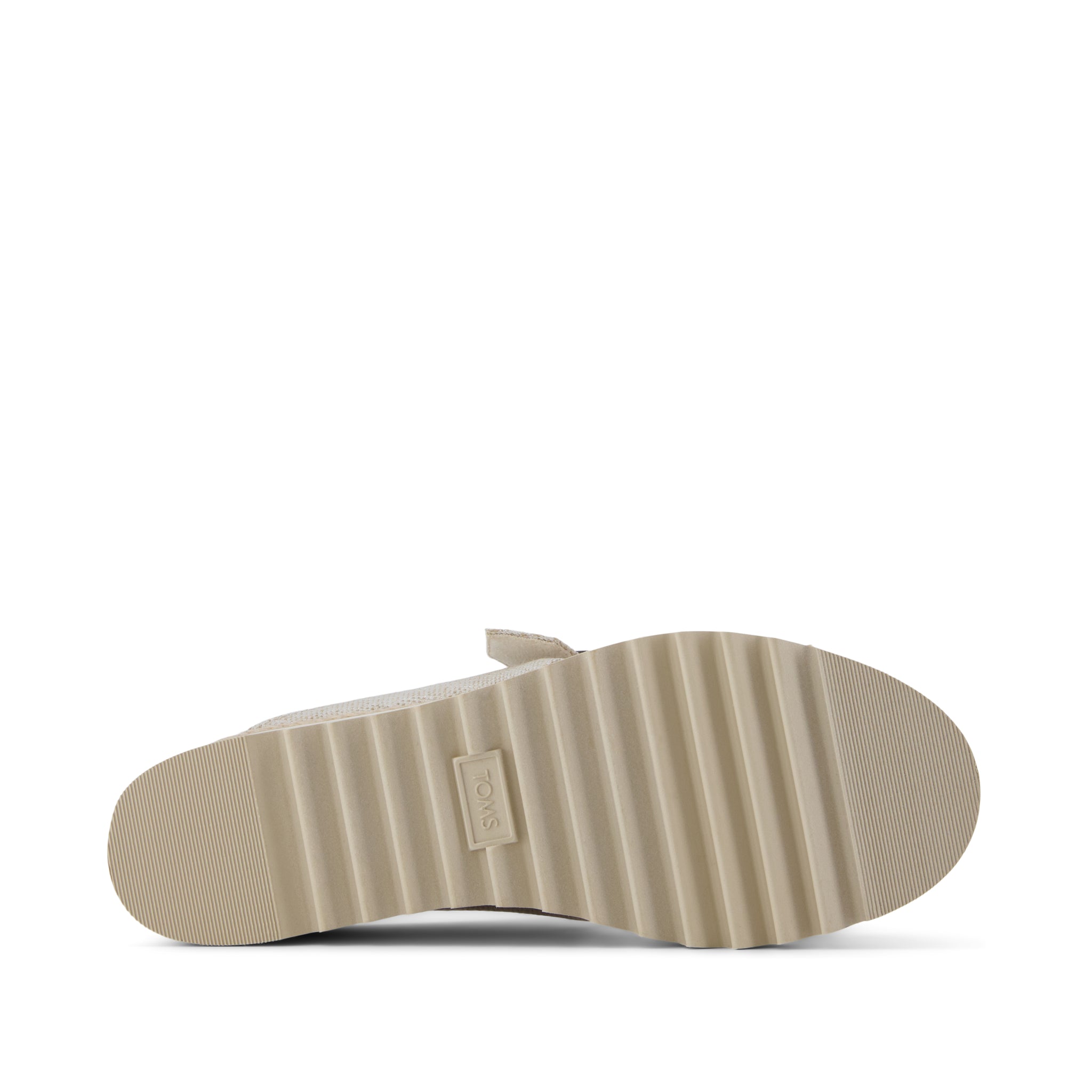 Diana Mule Buckle Wedge Sandal - Almond Raffia Bottom Sole View