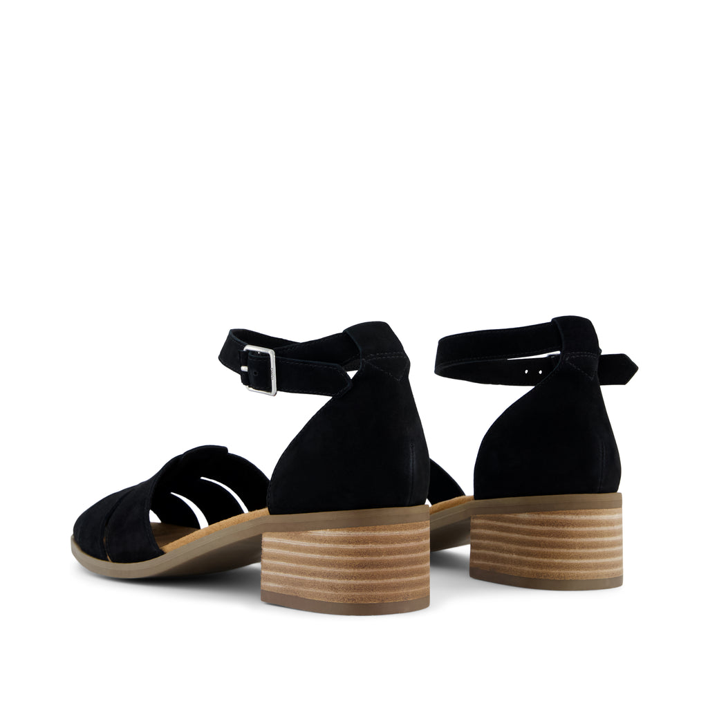 Jaclyn Fisherman Heel - Black Kid Suede Back View