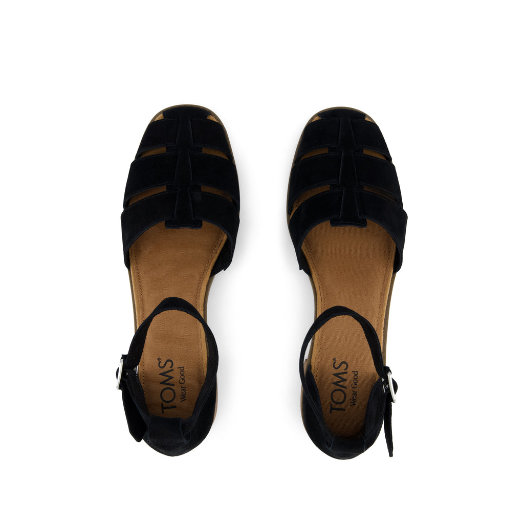 Jaclyn Fisherman Heel - Black Kid Suede Top View