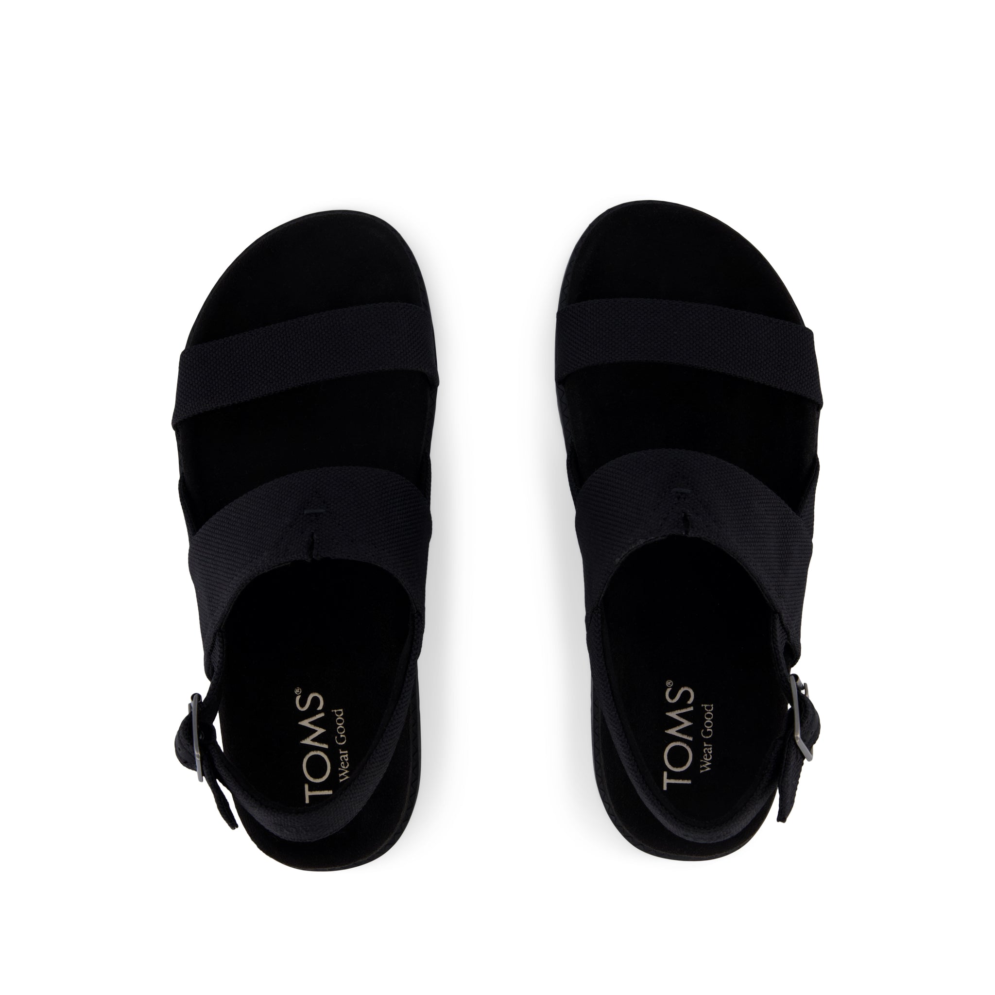 Marin Strap Sandal - Black Heavy Canvas Top View