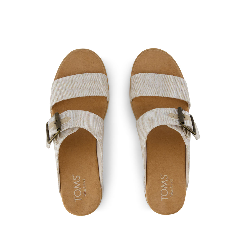 Diana Mule Buckle Wedge Sandal - Natural Top View