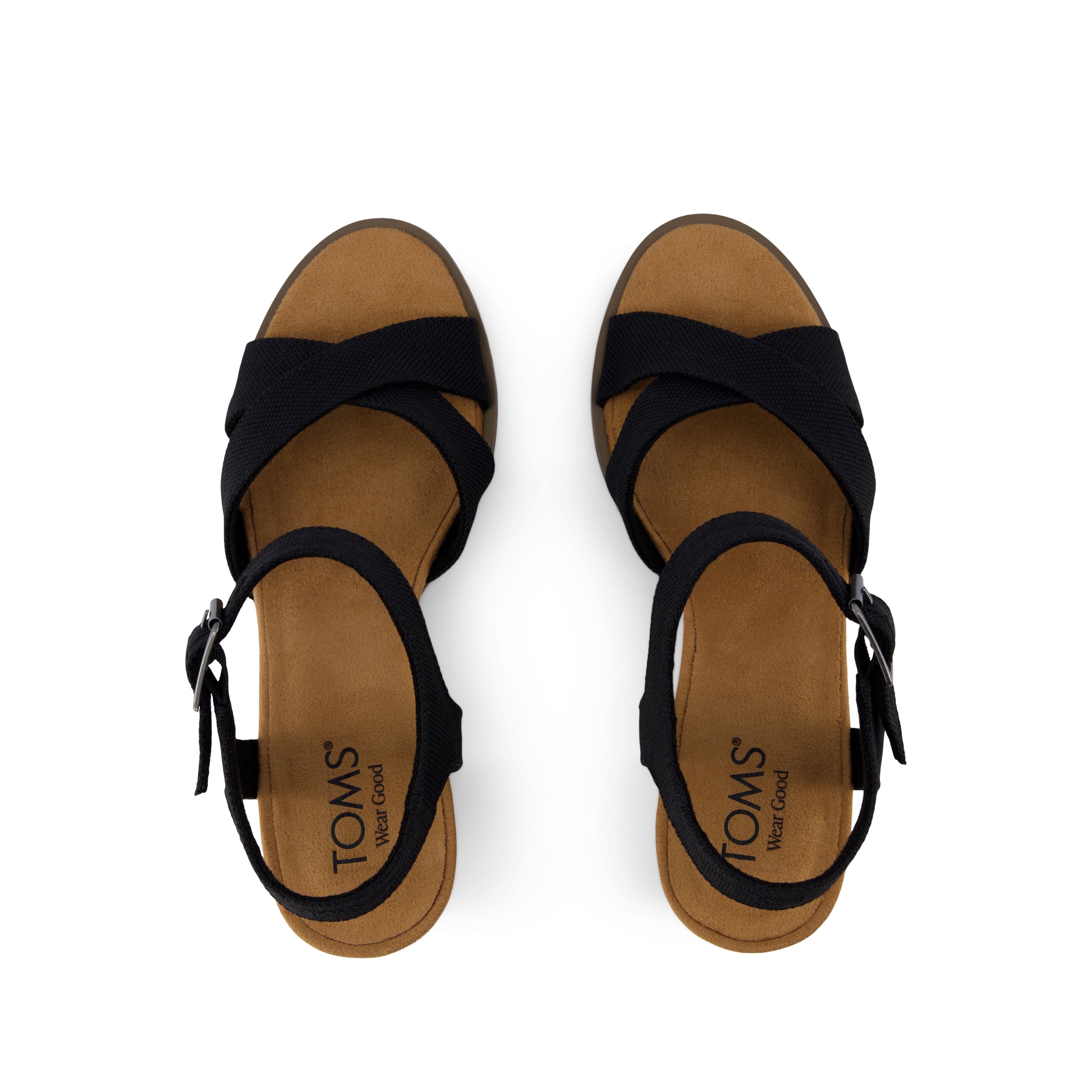 Majorca Strappy Heeled Sandal - Black Woven Melange Top View