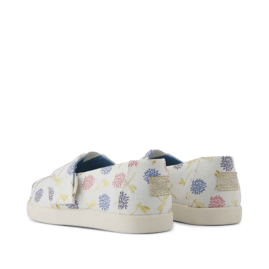 Alpargata Classic Toddler Shoe - Egret Dragonflies Printed Canvas  Back View