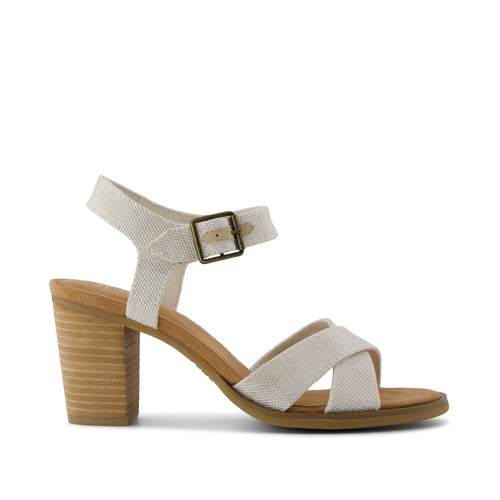 Majorca Strappy Heeled Sandal - Natural Yarn Dye Side View