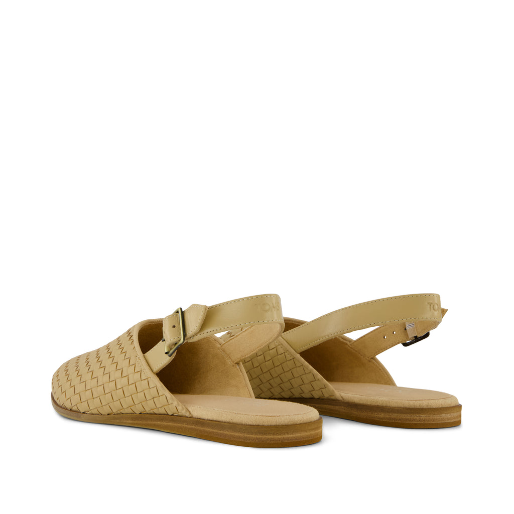 Jade Slingback Flat - Light Caramel Basketweave Back View