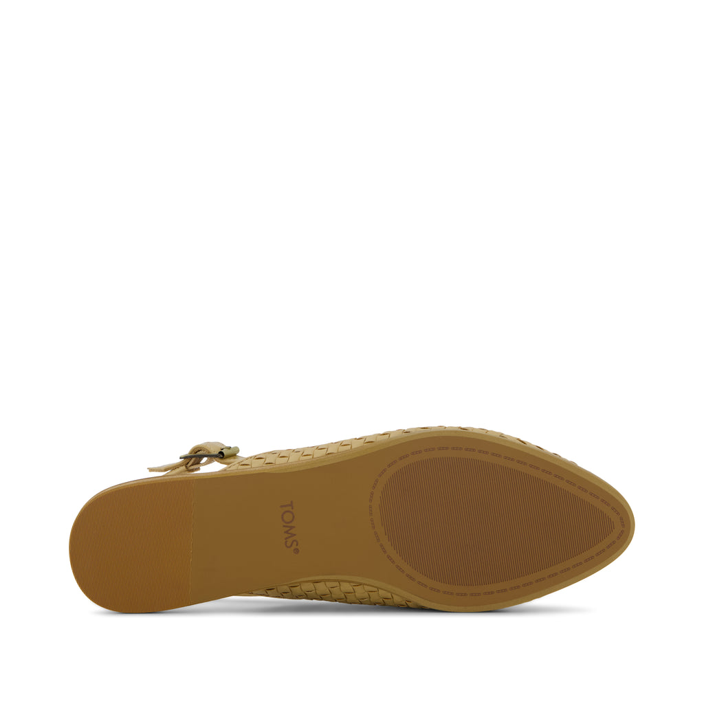 Jade Slingback Flat - Light Caramel Basketweave Bottom Sole View