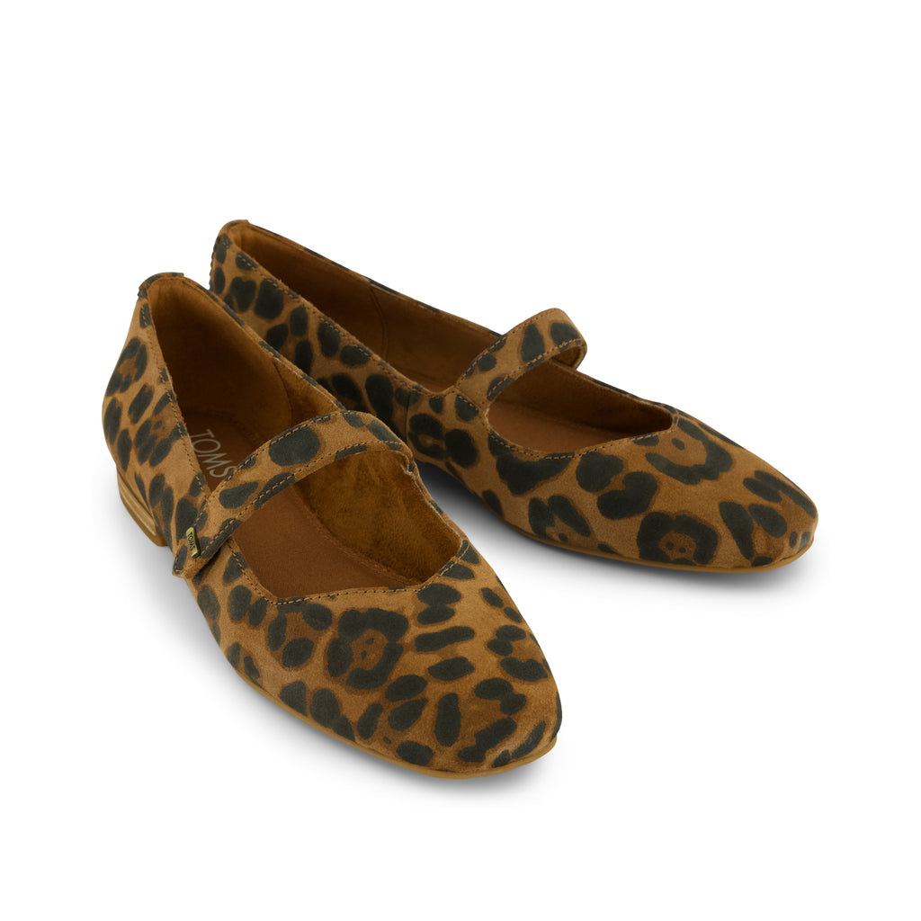 Bianca Flat - Brown Sugar Leopard Print Suede Front View