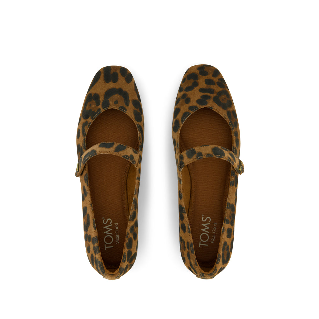 Bianca Flat - Brown Sugar Leopard Print Suede Top View