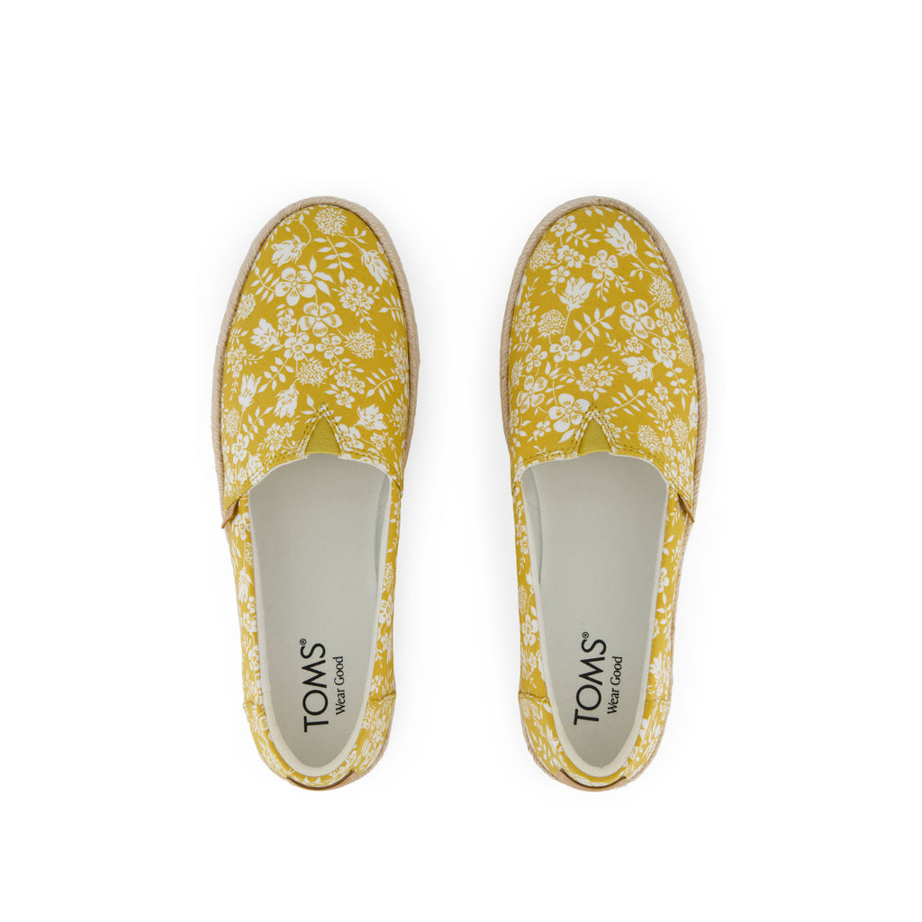 Valencia Platform Espadrille - Golden Honey Edenham Shadow Floral Print Top View