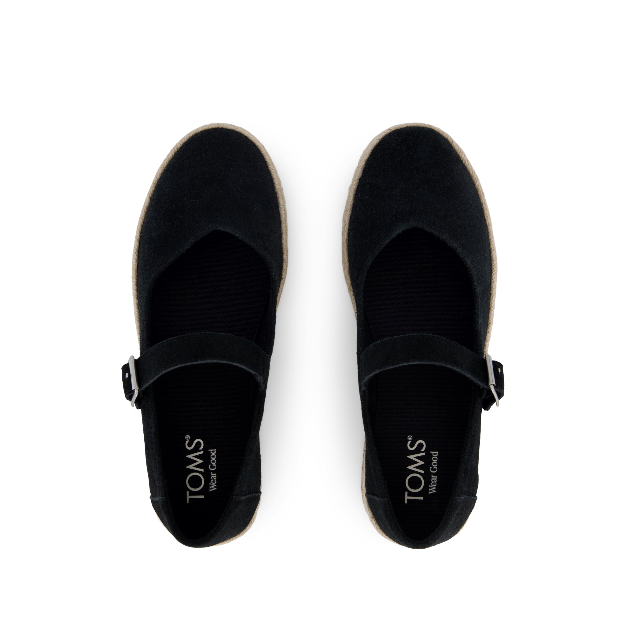 Carolina Mary Jane Espadrille - Black Suede Top View