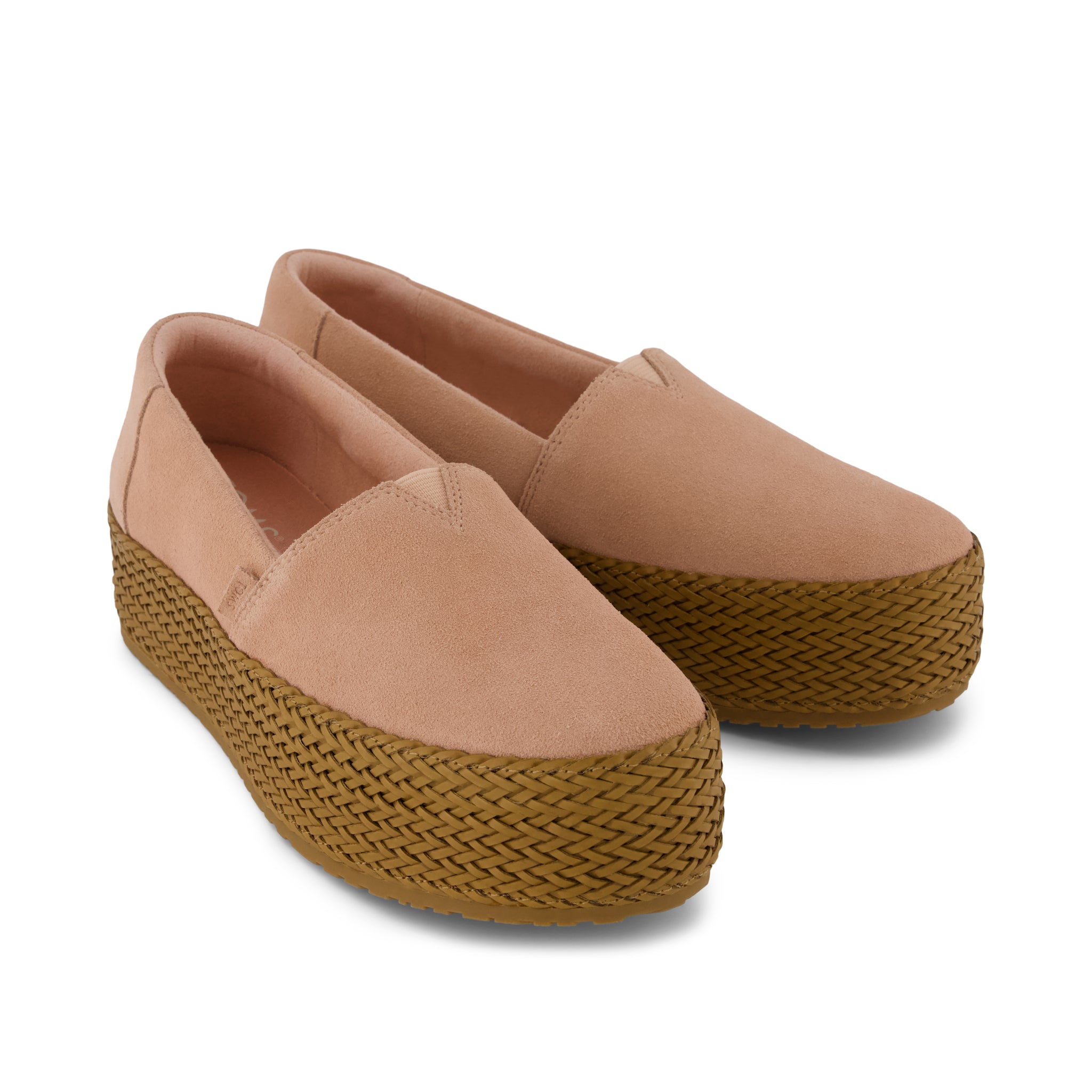 Valencia Platform Espadrille - Pink Café Crème Heritage Canvas Front View