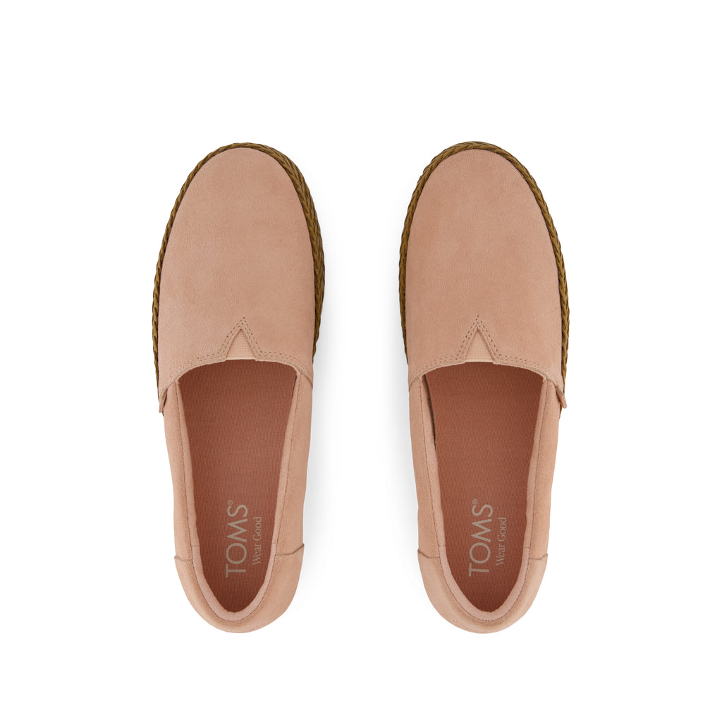 Valencia Platform Espadrille - Pink Café Crème Heritage Canvas Top View