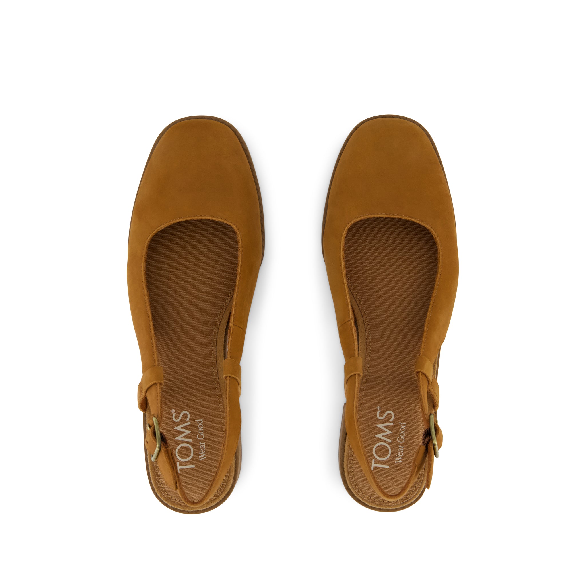 Jaclyn Slingback Heel - Amber Brown Nubuck Leather Top View