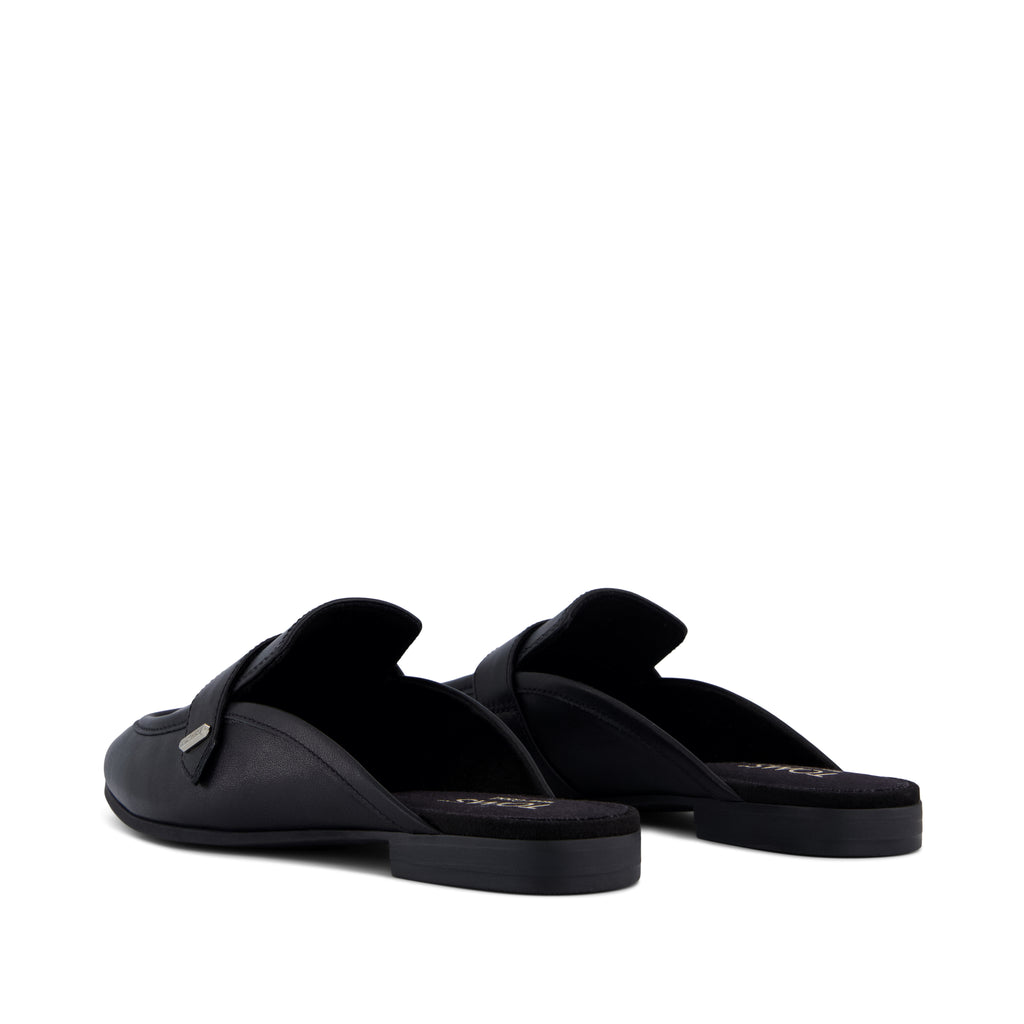 Lynette Mule - Black Leather Back View