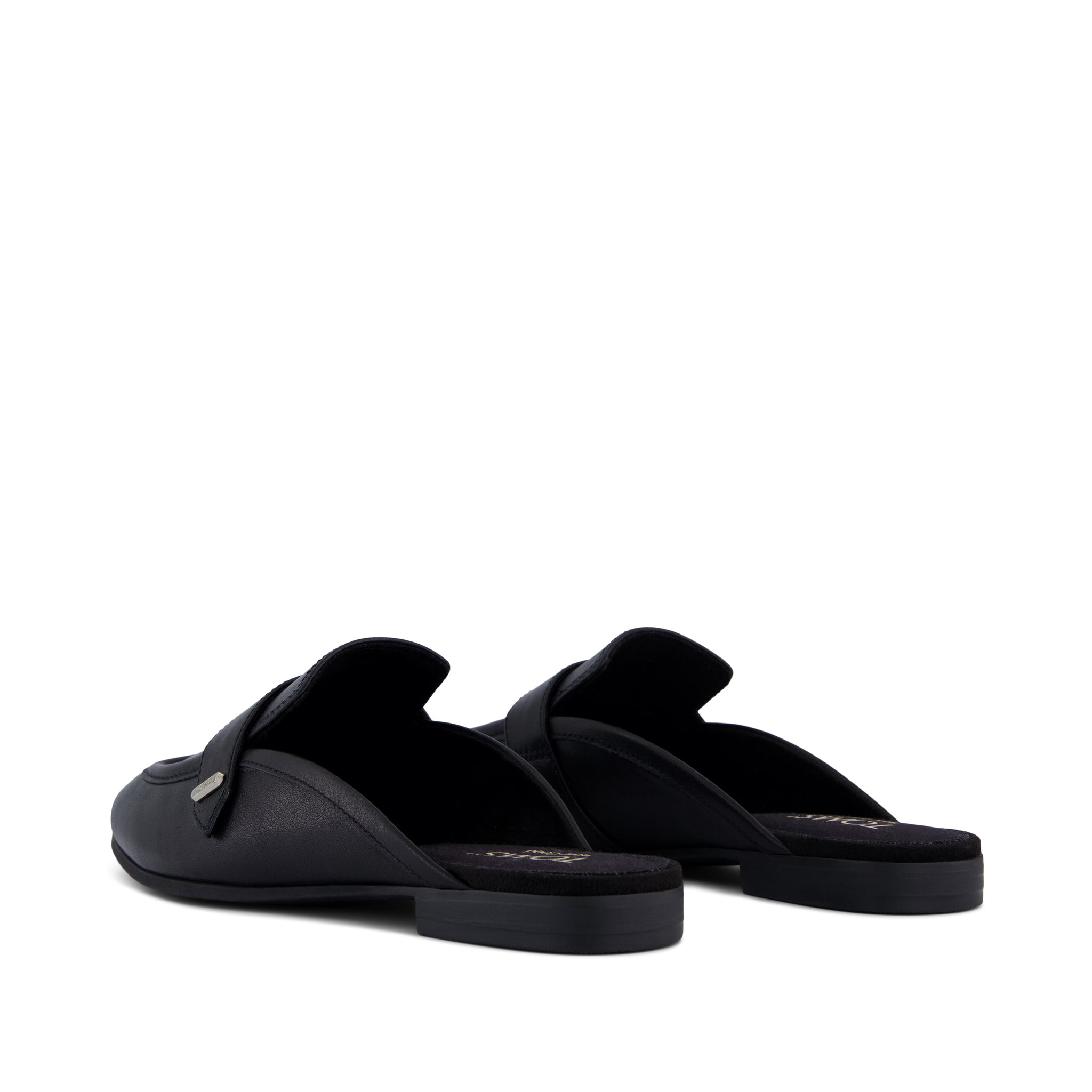 Lynette Mule - Black Leather Back View